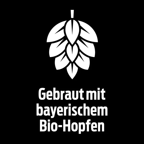 Gebraut mit bayerischem Bio-Hopfen
